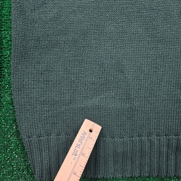 Nautica Sweater Mens Large Green Blue 1/4 Zip‎ Pullover Preppy Casual - Picture 5 of 10